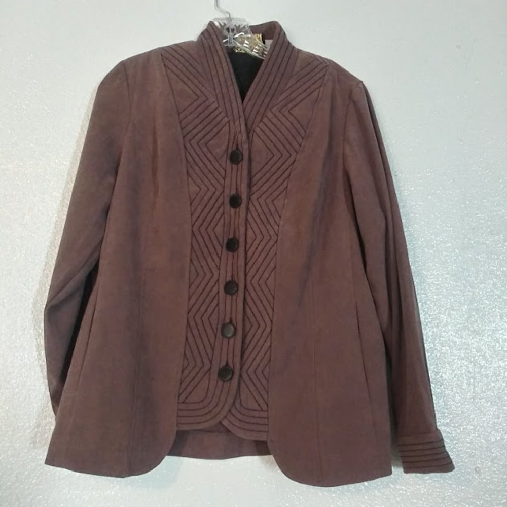 Bob Mackie women's size S purple "wearable art" jacket